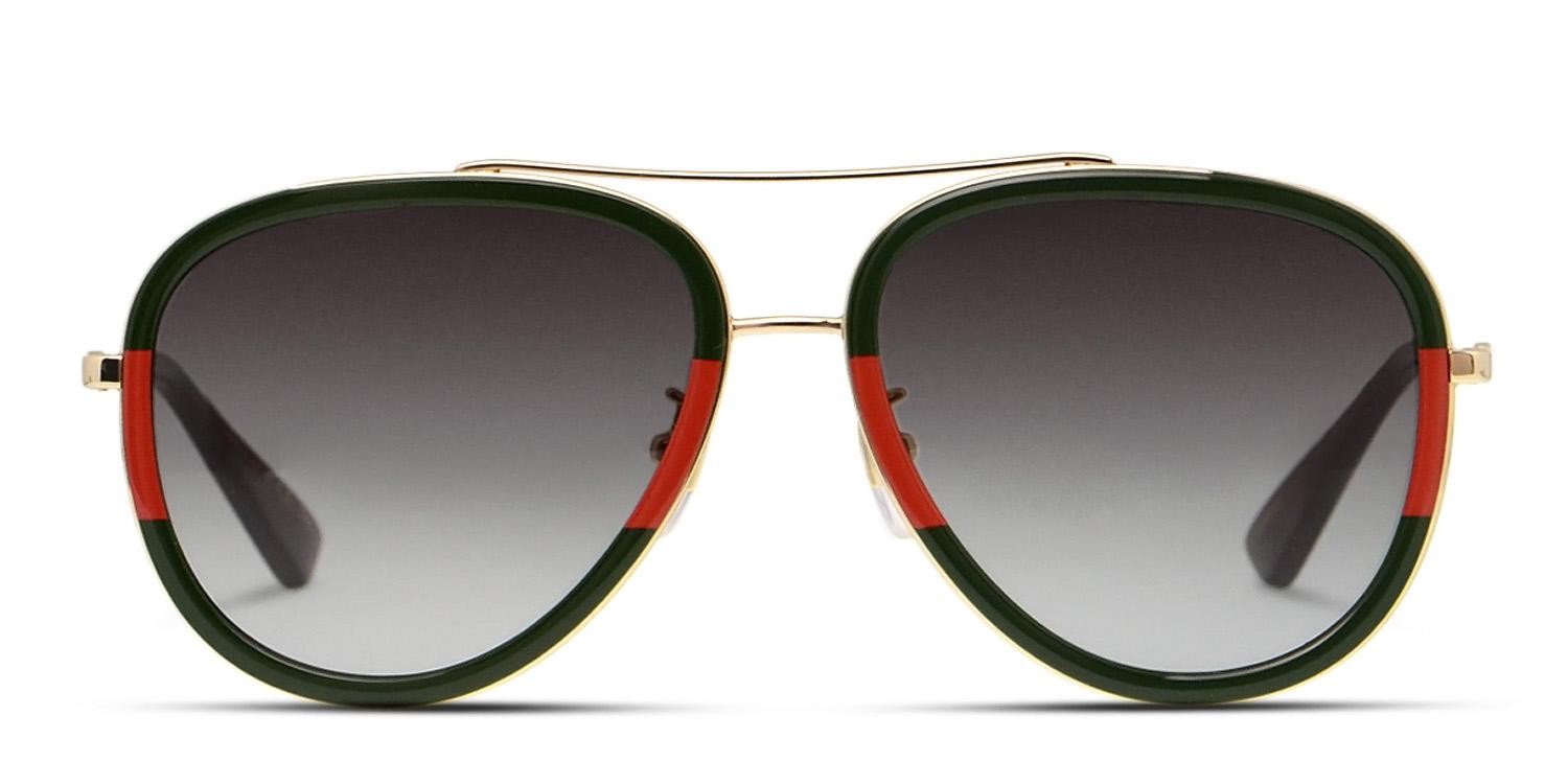 Gucci GG0062S Green w/Red/Gold glasses - Multicolor / Red / Gold / Green - Frontal View