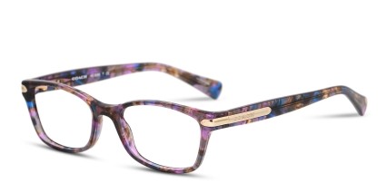 Coach HC6065 Tortoise, Purple, Multicolor glasses - Tortoise / Purple / Multicolor - Angle View