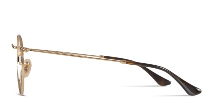 Ray-Ban RX3447V Round Metal Gold glasses - Gold - Side View