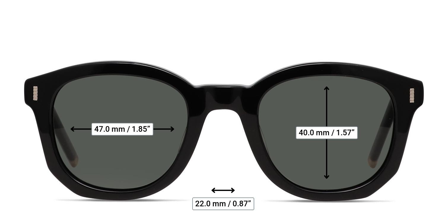 Ottoto Queensbridge Shiny Black glasses - Measurements