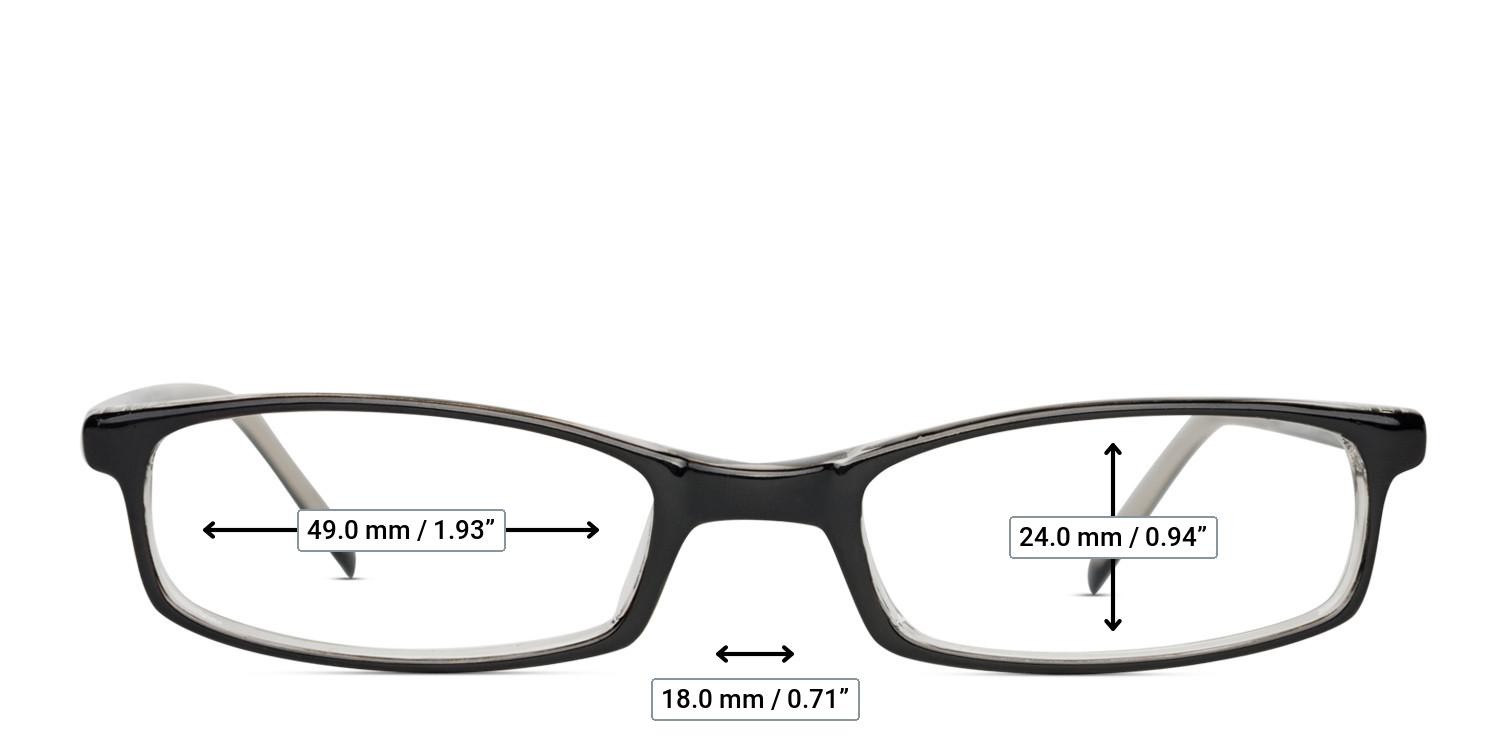 Meryl Black glasses - Measurements