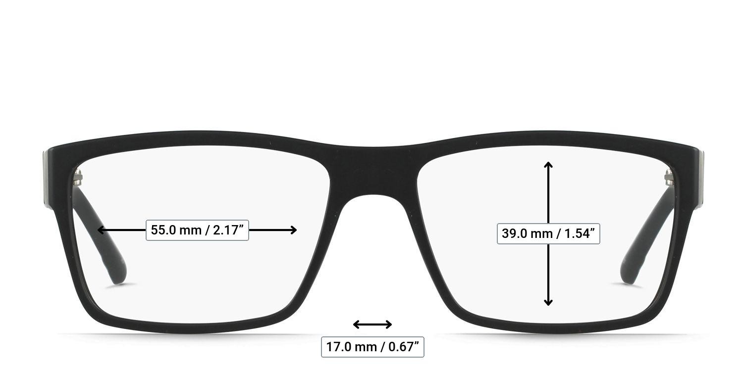 Rosewall Black glasses - Measurements