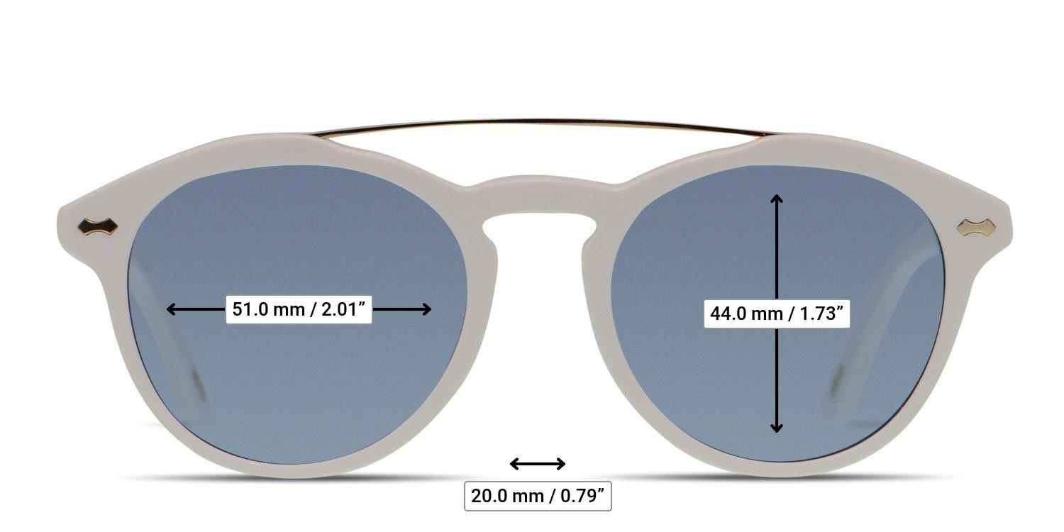 Ottoto Morse White, Gold glasses - Measurements
