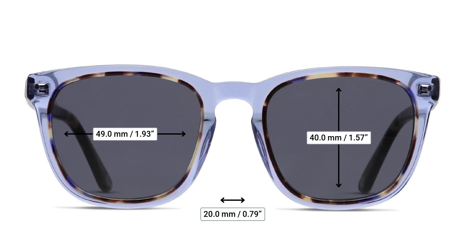 Muse Nick Blue, Clear, Tortoise glasses - Measurements