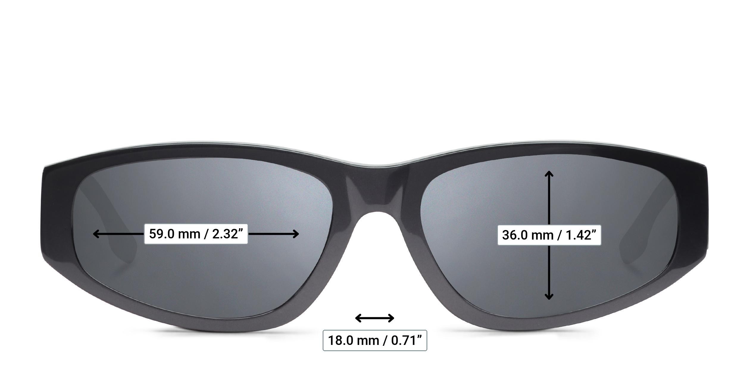 Von Miller x GlassesUSA.com Motivation Gray glasses - Measurements