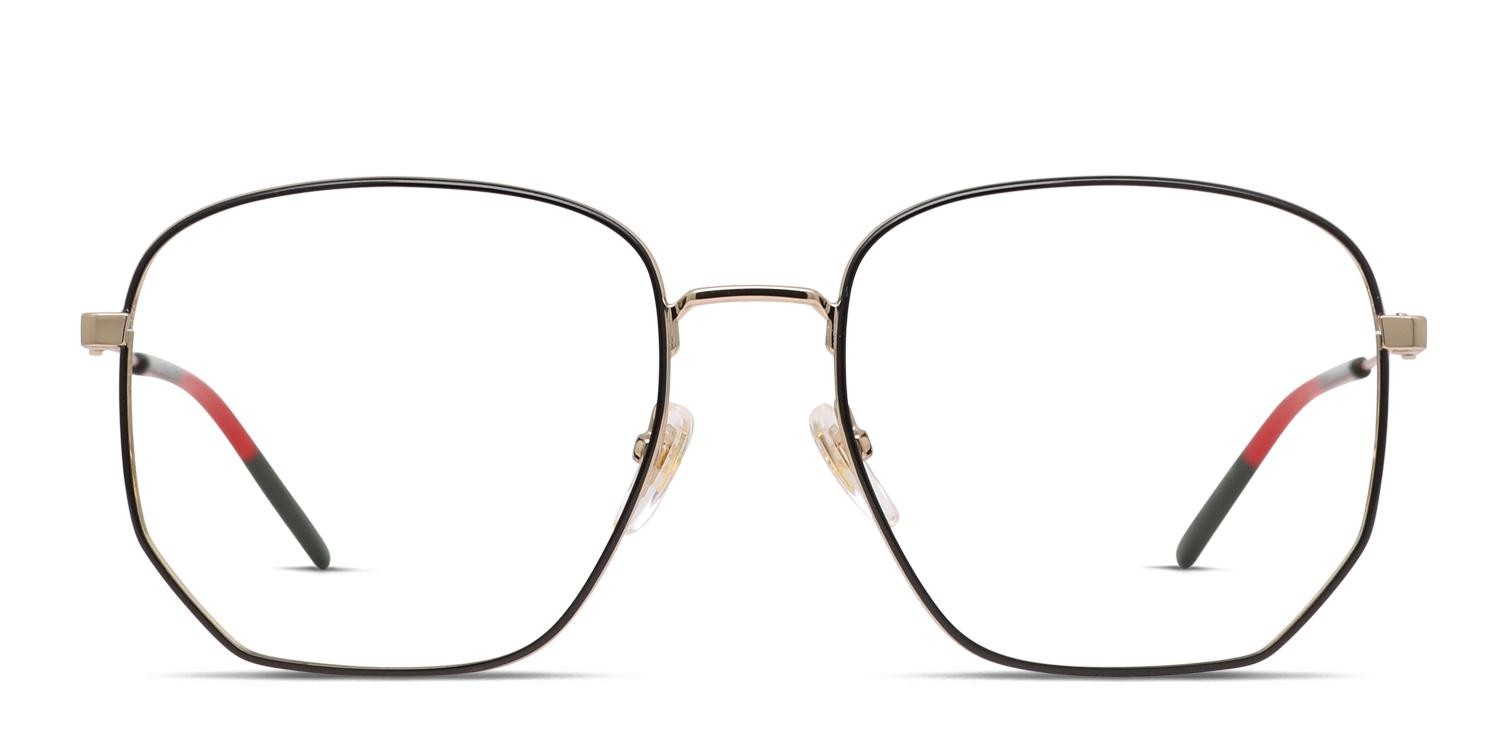 Gucci GG0396O Black/Gold glasses - Black / Gold - Frontal View