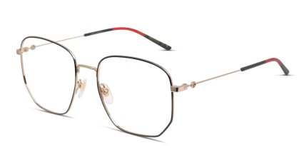 Gucci GG0396O Black/Gold glasses - Black / Gold - Angle View