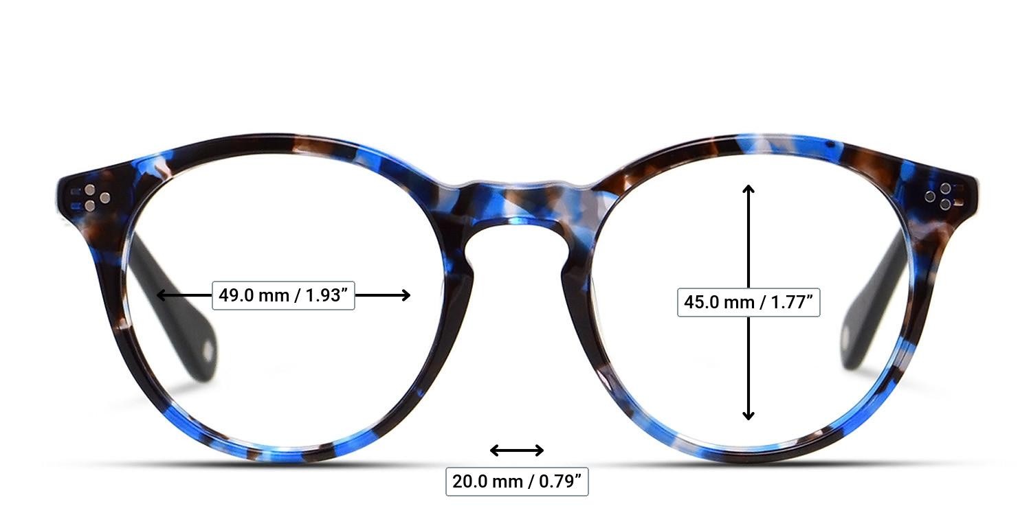 Muse Rocky Blue, Tortoise glasses - Measurements