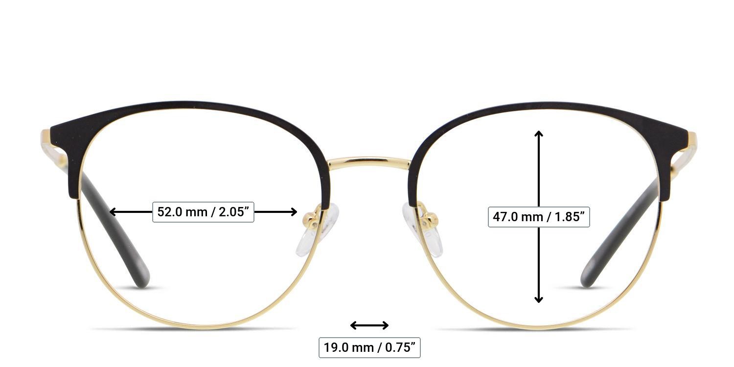 Ottoto Talinum Black, Gold glasses - Measurements