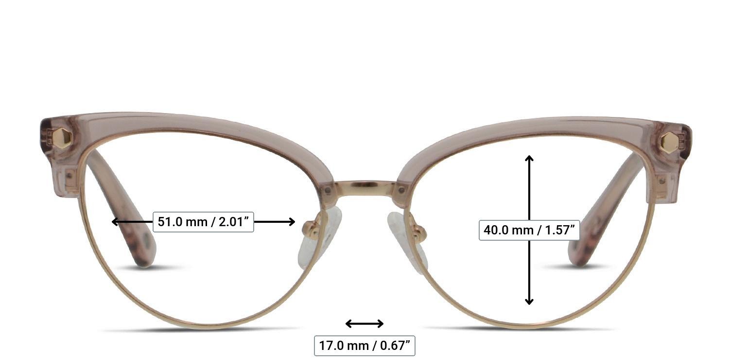 Muse Francesca Clear Beige, Gold glasses - Measurements