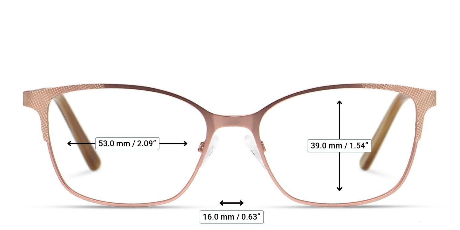 Ottoto Affogato Rose Gold glasses - Measurements