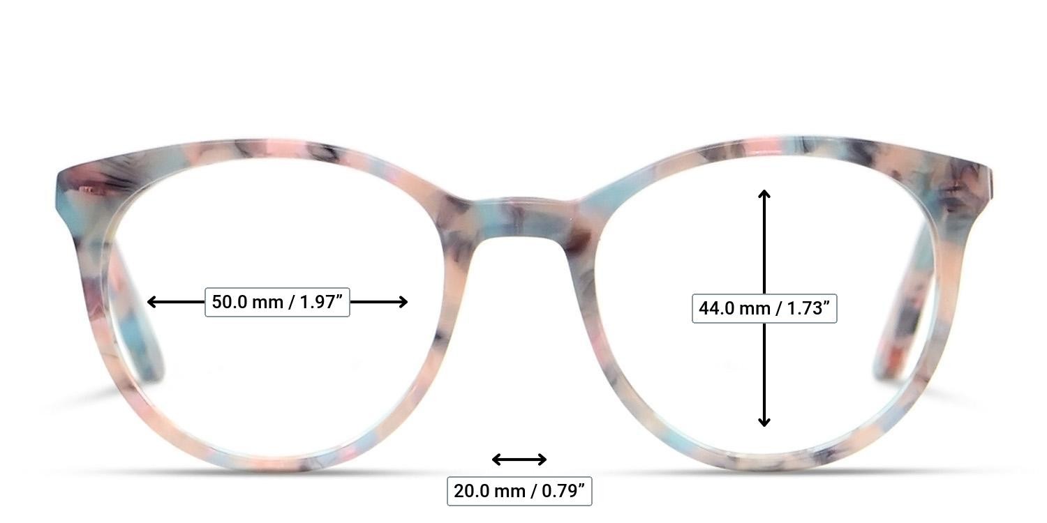 Amelia E. Veronique Multicolor, Pink, Blue glasses - Measurements