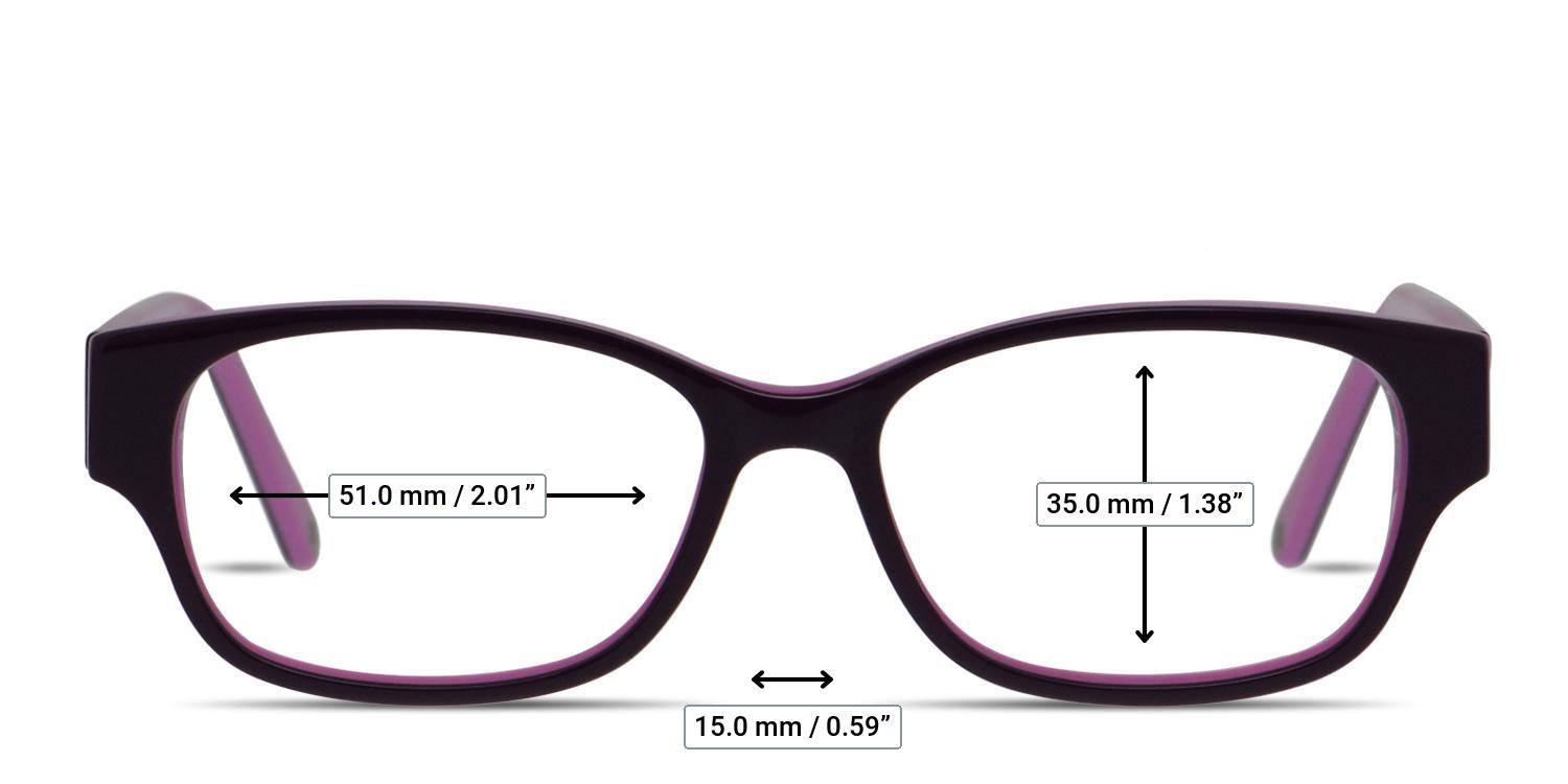 Muse Cali Purple/Pink/Multicolor glasses - Measurements