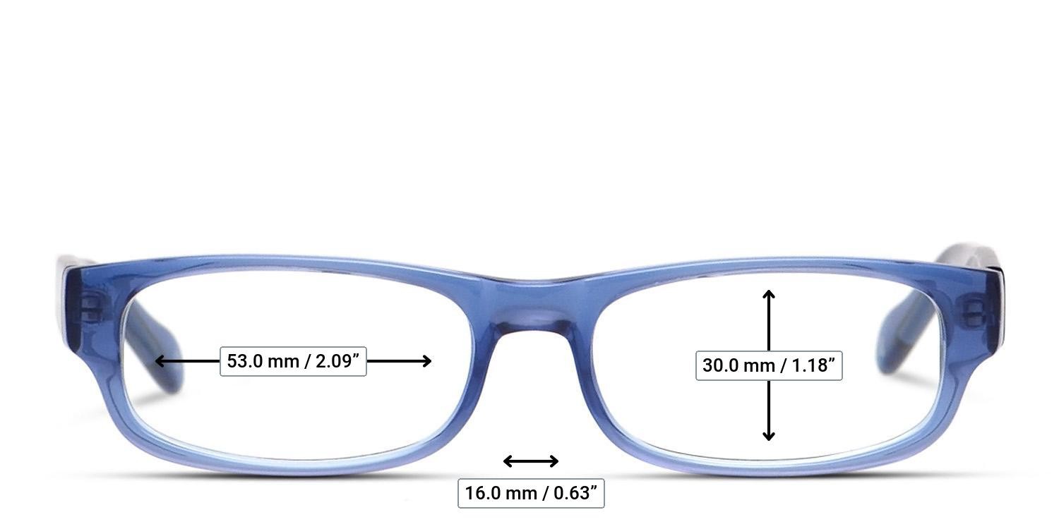 Muse Adler Clear Blue glasses - Measurements