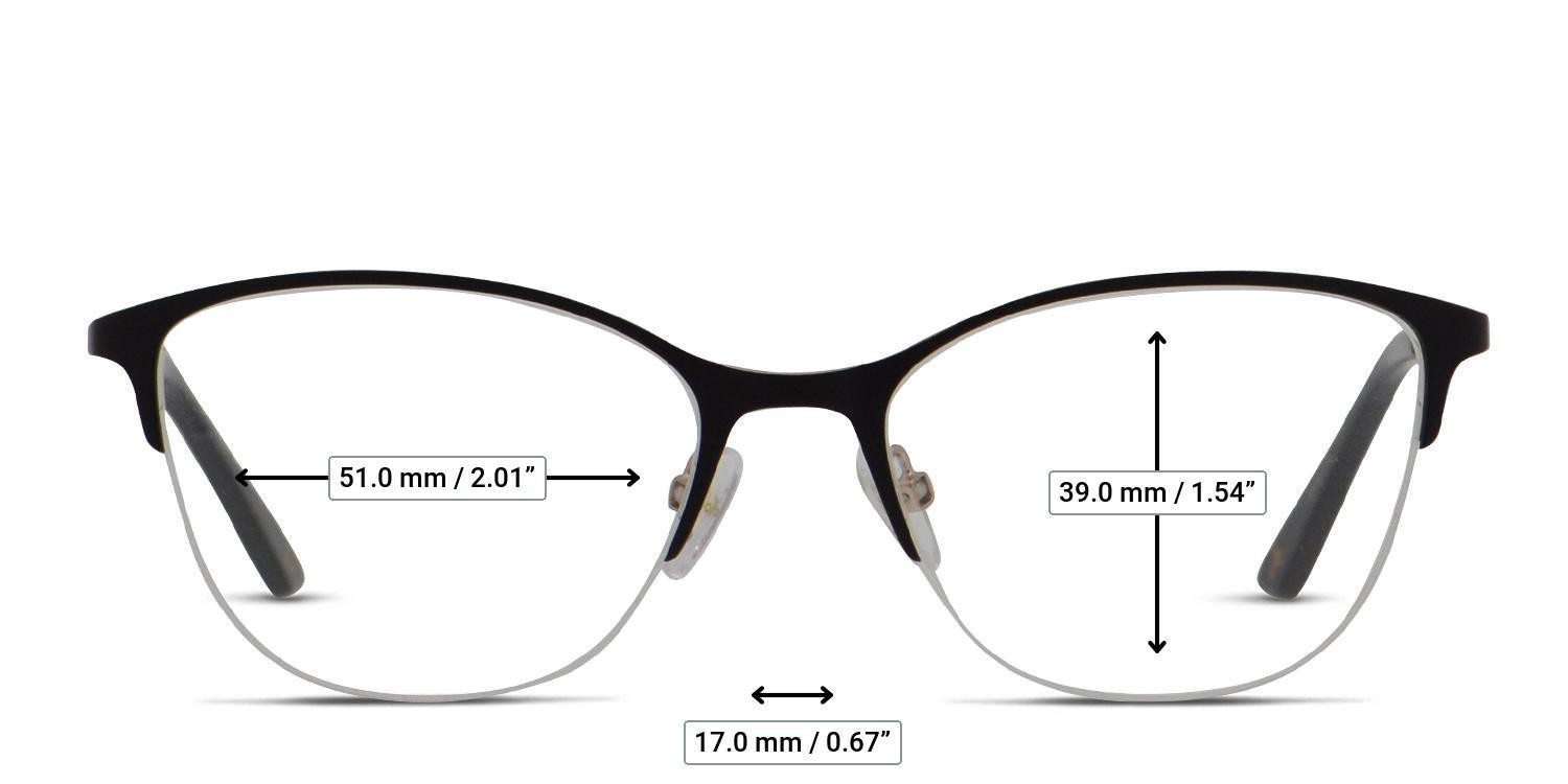 Amelia E. Amaya Black, Gold glasses - Measurements