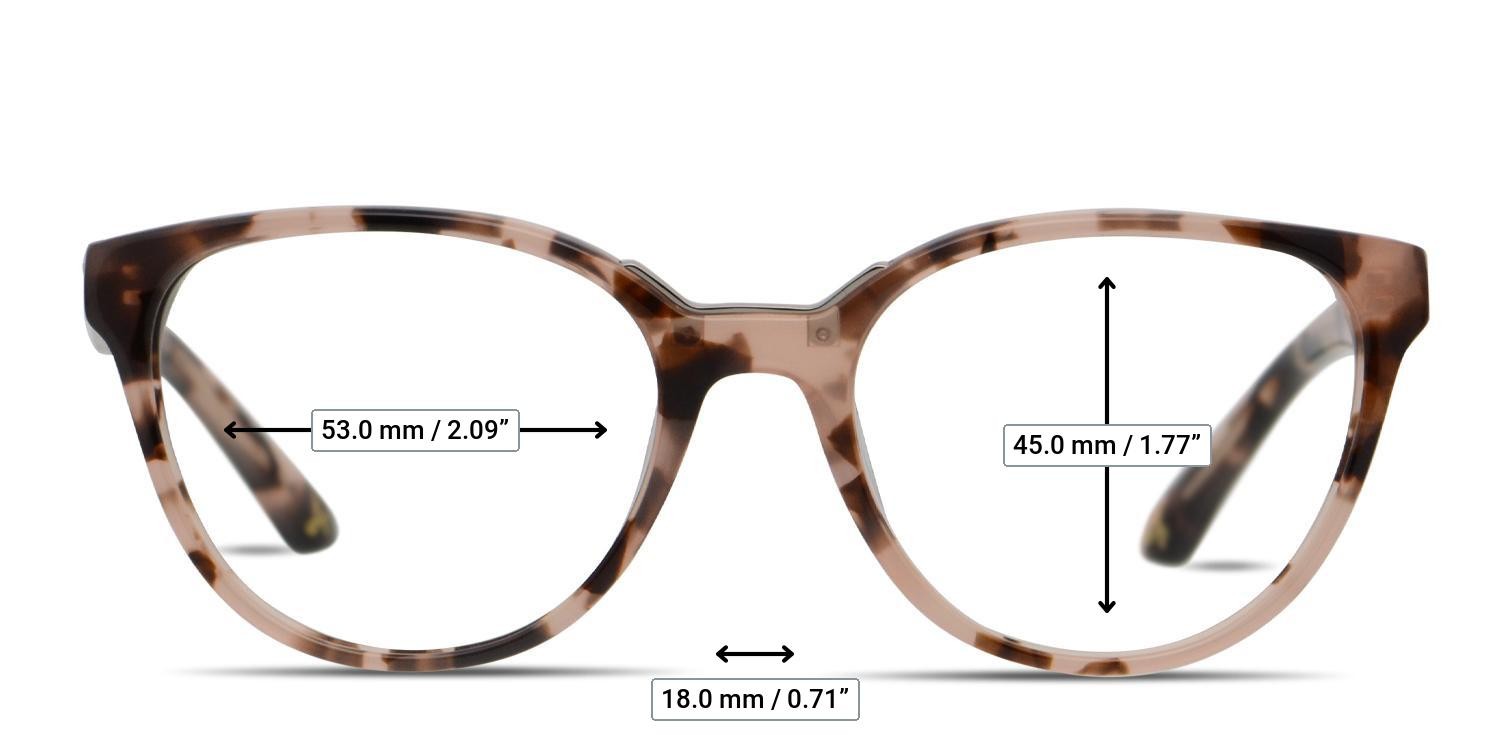 Amelia E. Europa Pink, Tortoise, Silver glasses - Measurements