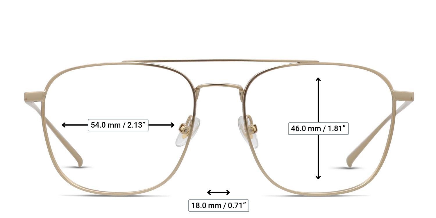 Ottoto Tito Gold glasses - Measurements