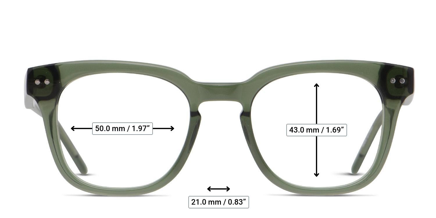 Muse Devin Clear Green glasses - Measurements