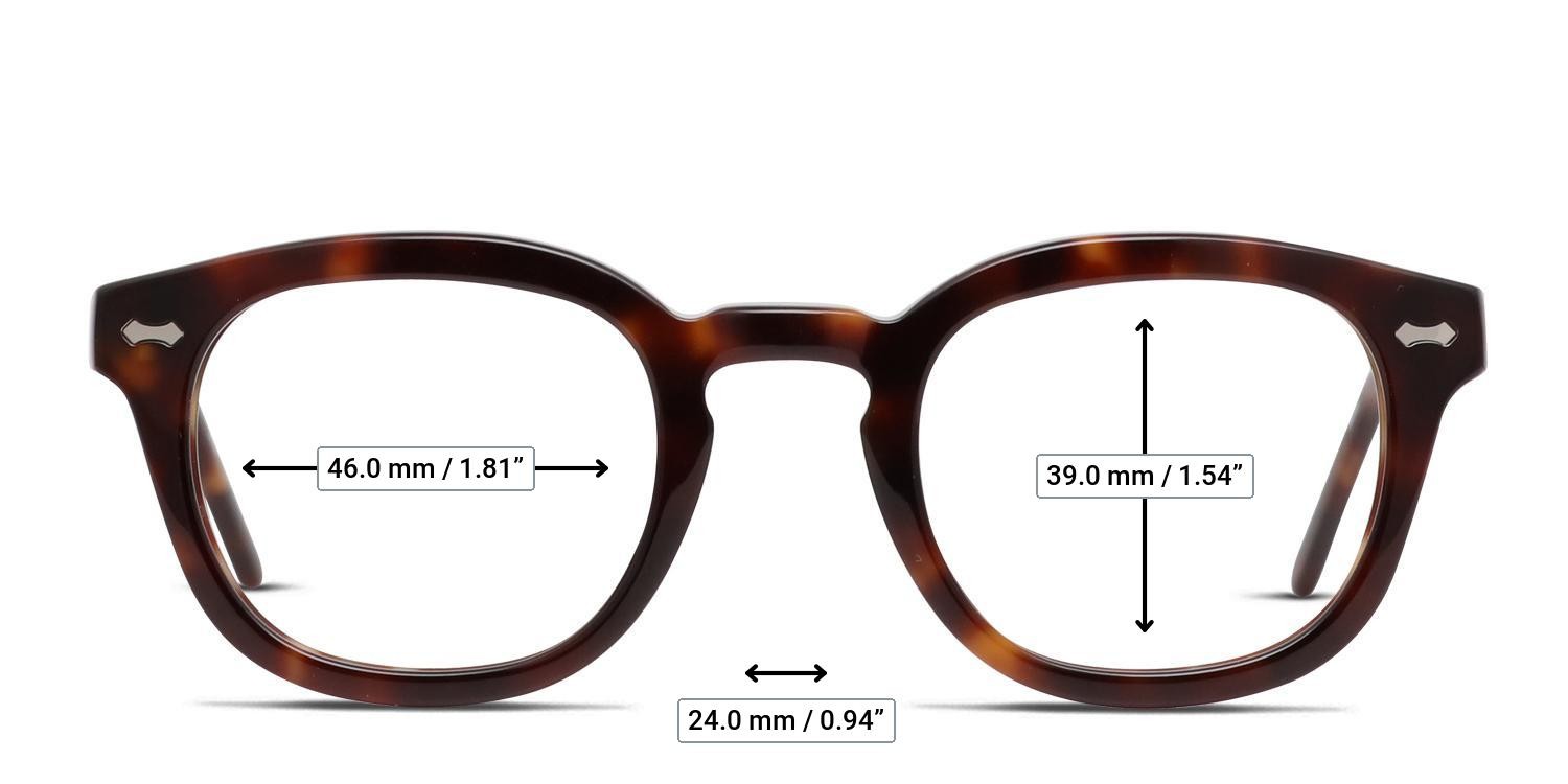 Muse Mitchum Brown, Tortoise glasses - Measurements