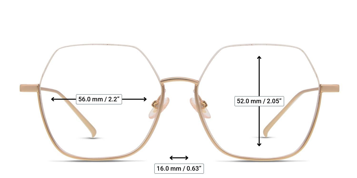 Ottoto Julio Gold glasses - Measurements