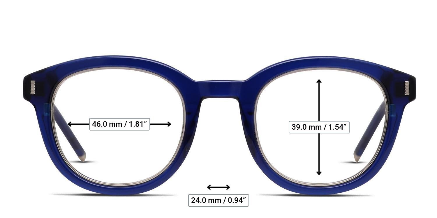 Ottoto Tube Blue glasses - Measurements