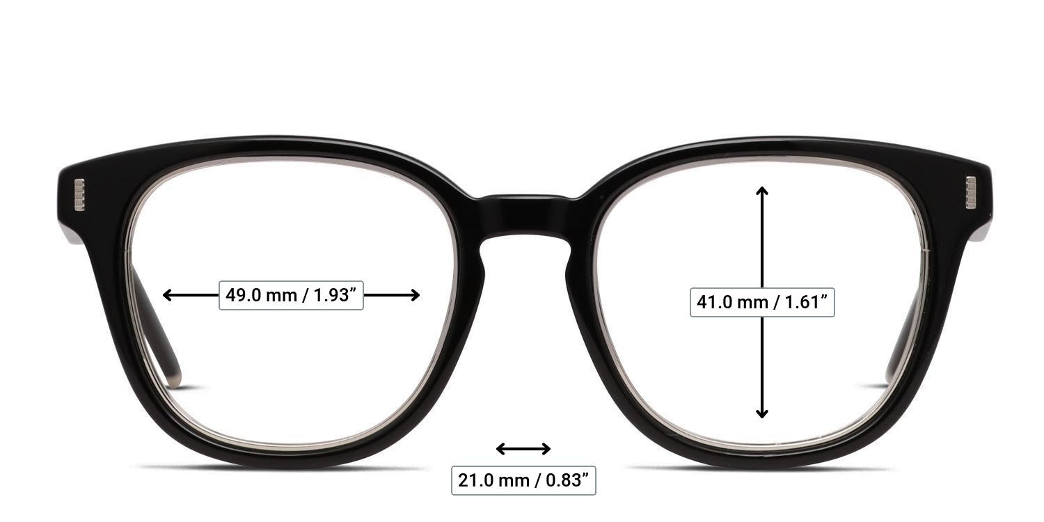 Ottoto Queensbury Shiny Black glasses - Measurements