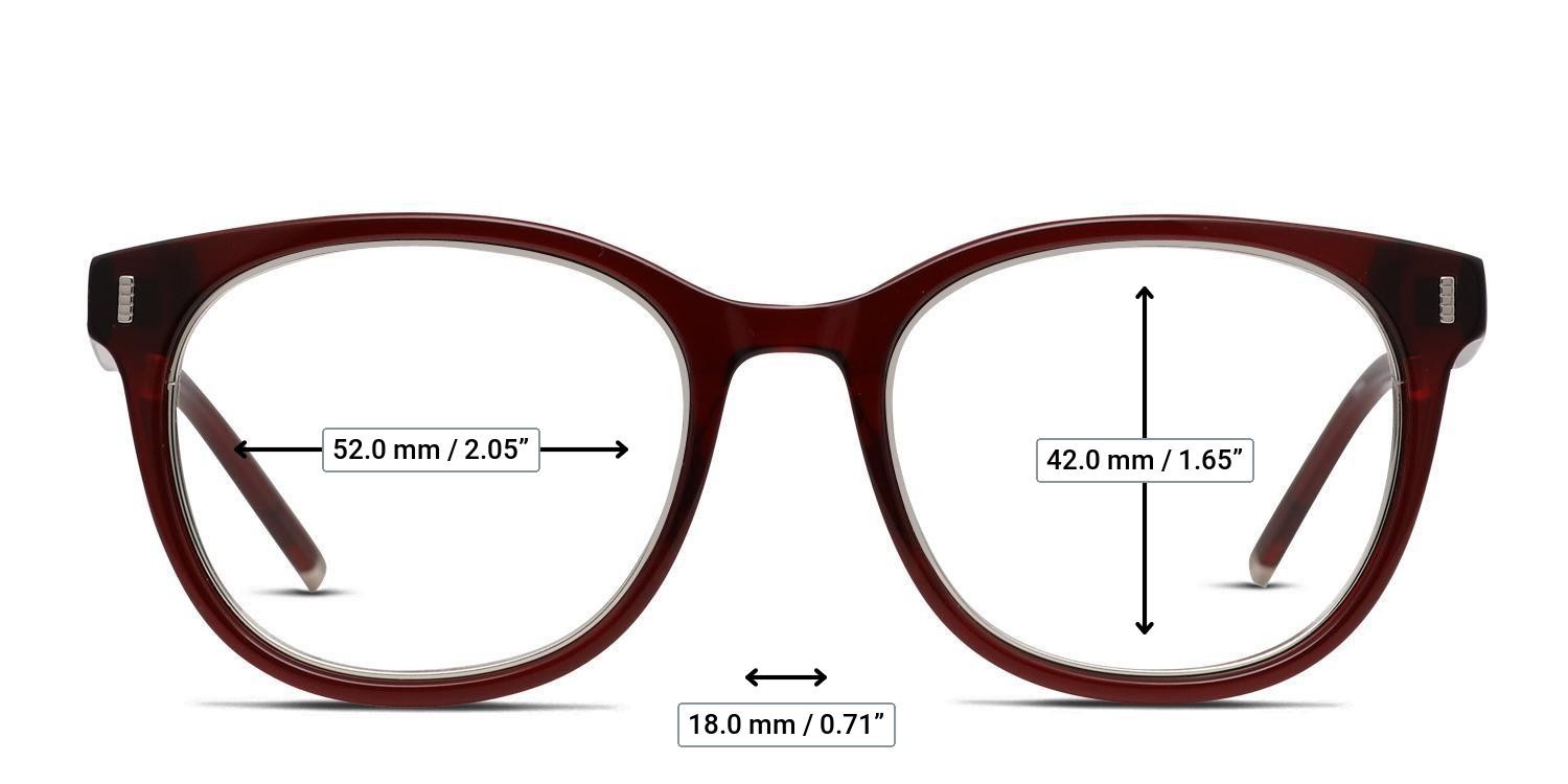 Ottoto Metropolitano Red glasses - Measurements