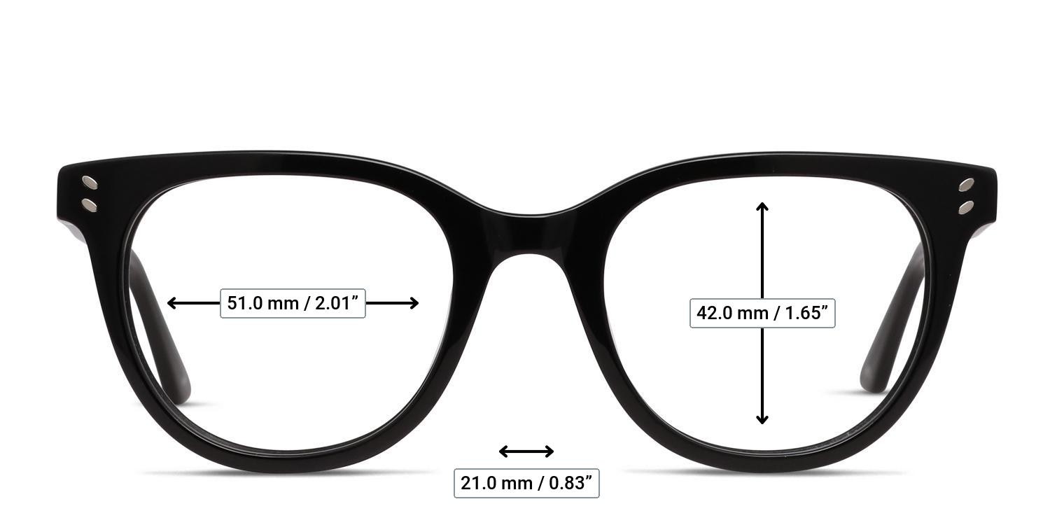 Amelia E. Imani Shiny Black glasses - Measurements