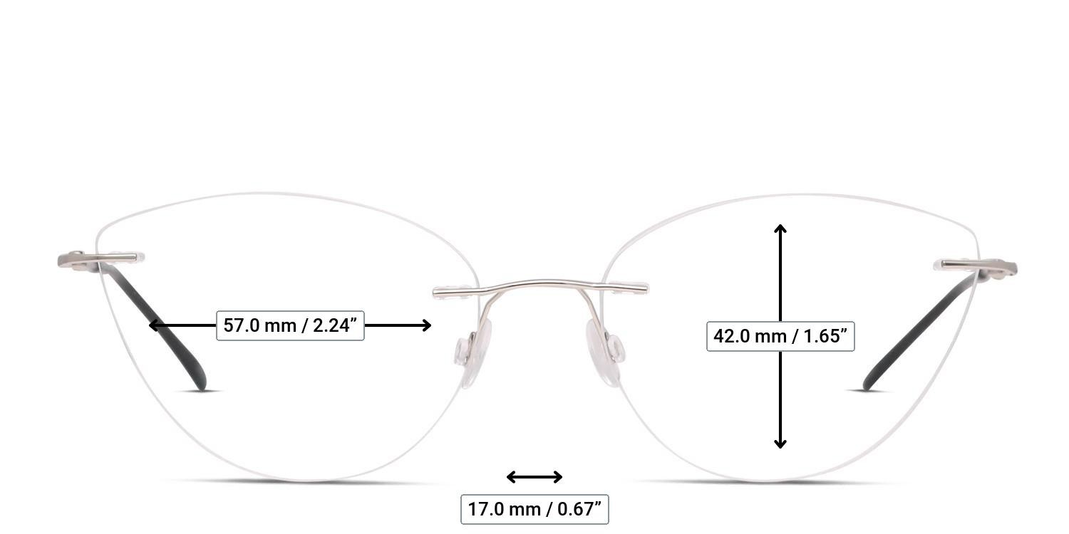 Ottoto Luciana Silver glasses - Measurements