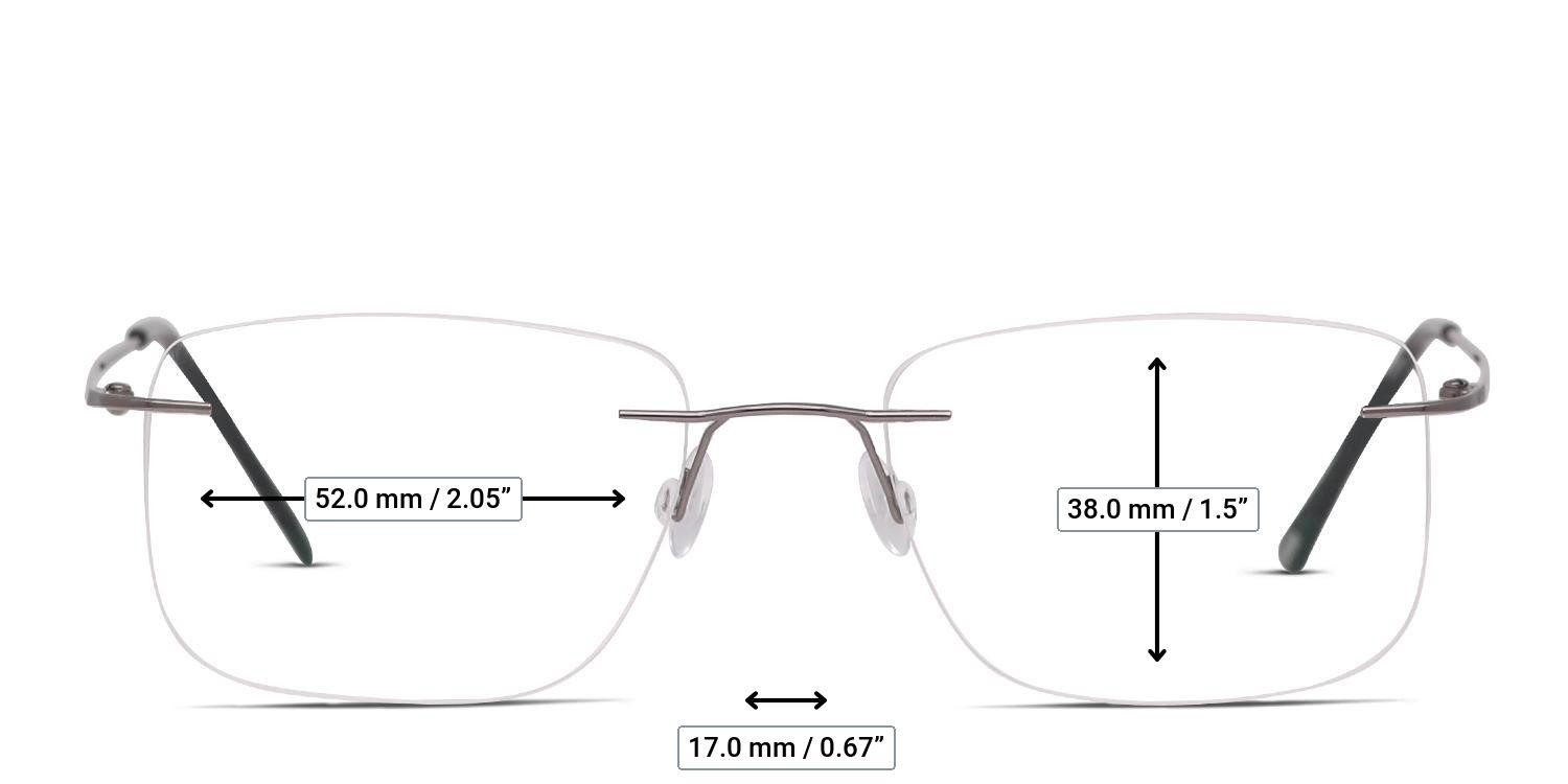 Ottoto Serio Gunmetal glasses - Measurements
