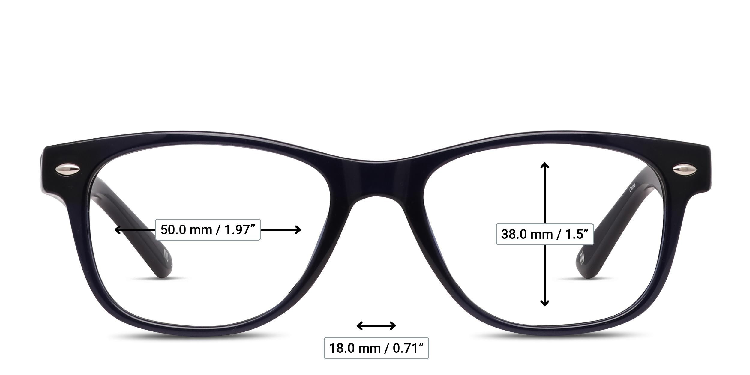 Muse Decode Blue glasses - Measurements