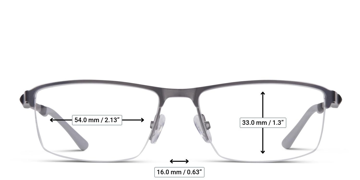 Revel Page Gunmetal glasses - Measurements