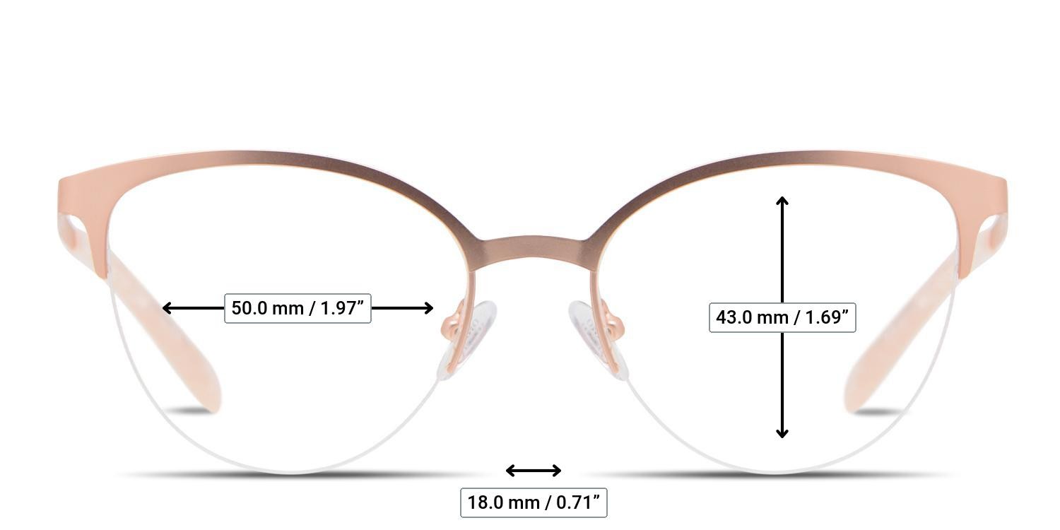 Ottoto Daniele Rose Gold glasses - Measurements