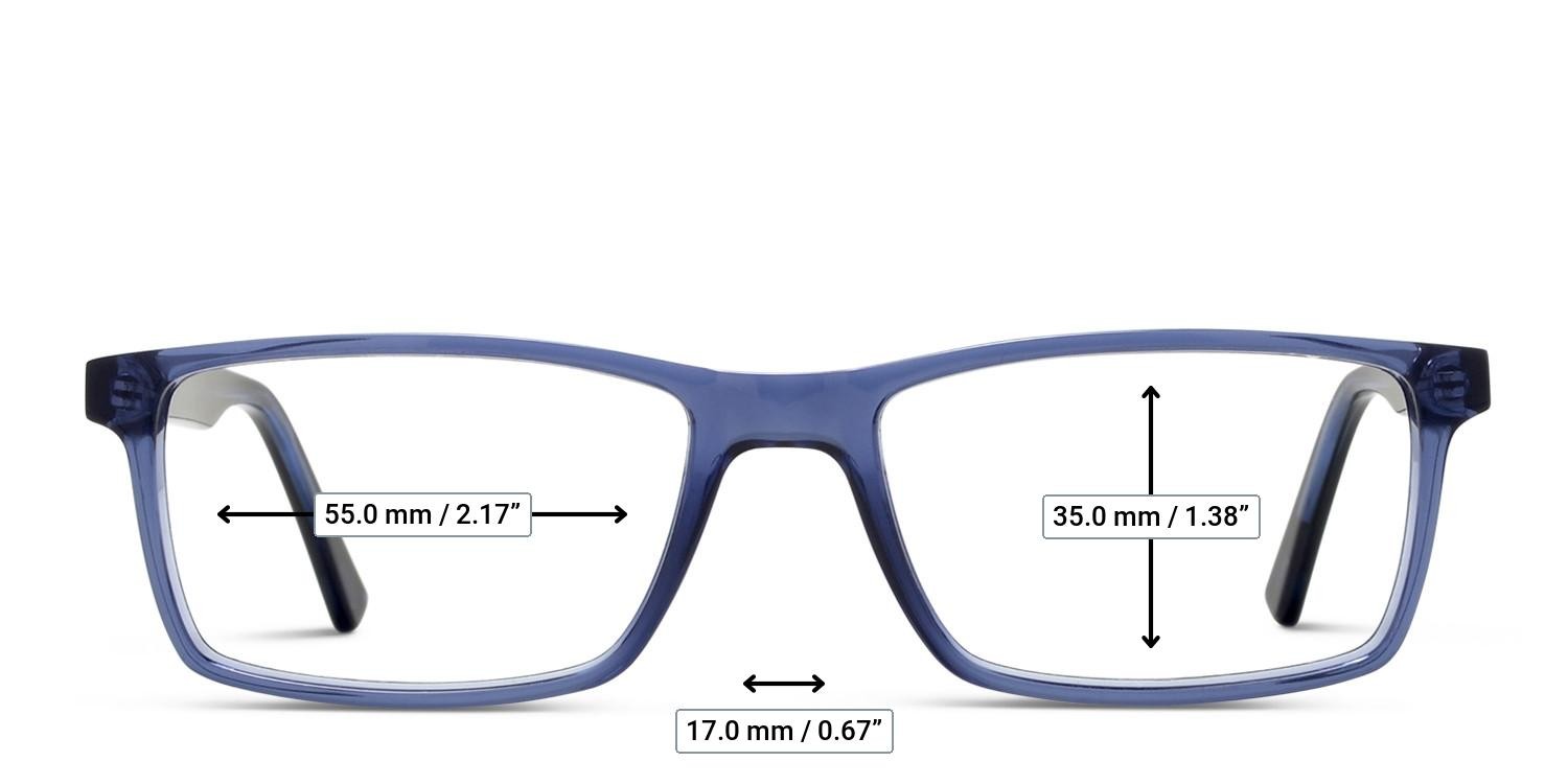 Ottoto Meneghin Clear Blue glasses - Measurements