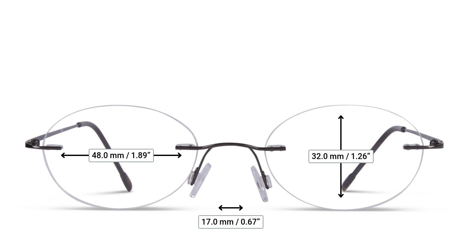 Ottoto Seamus Gunmetal glasses - Measurements