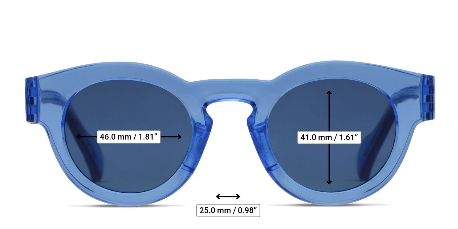 Adidas AOG005 Blue/Clear glasses - Measurements