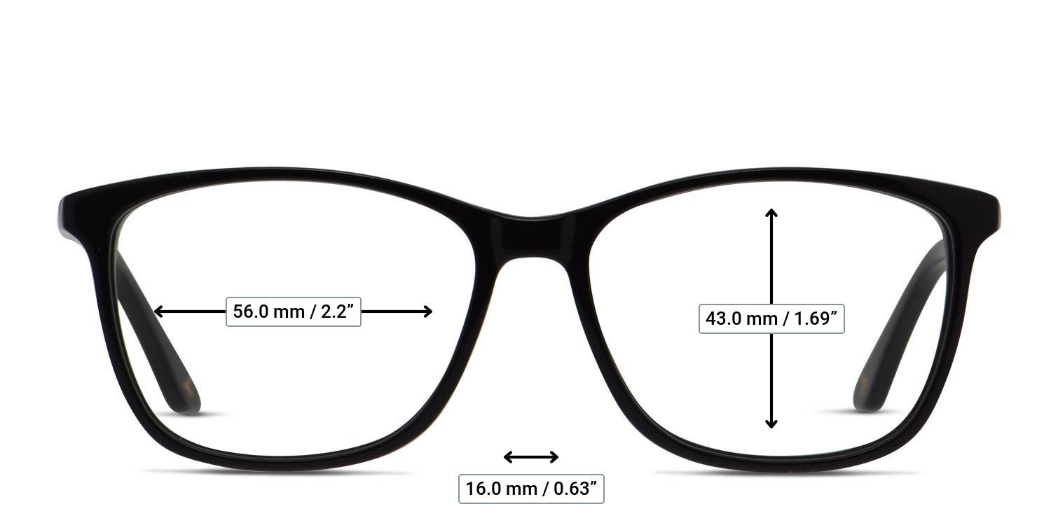 Amelia E. Laura Black glasses - Measurements