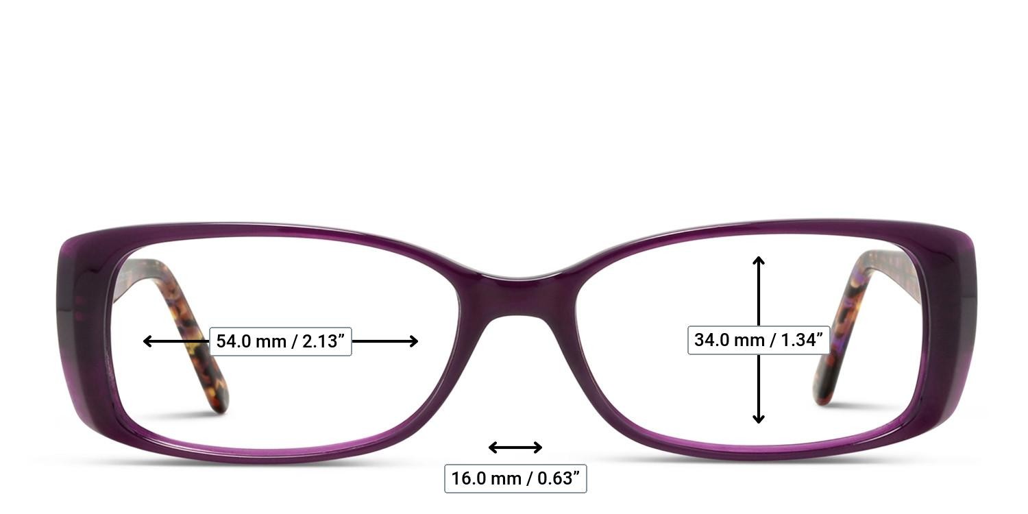 Muse Monique Purple glasses - Measurements