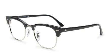 Ray-Ban RX5154 Clubmaster Black, Silver glasses - Black / Silver - Angle View