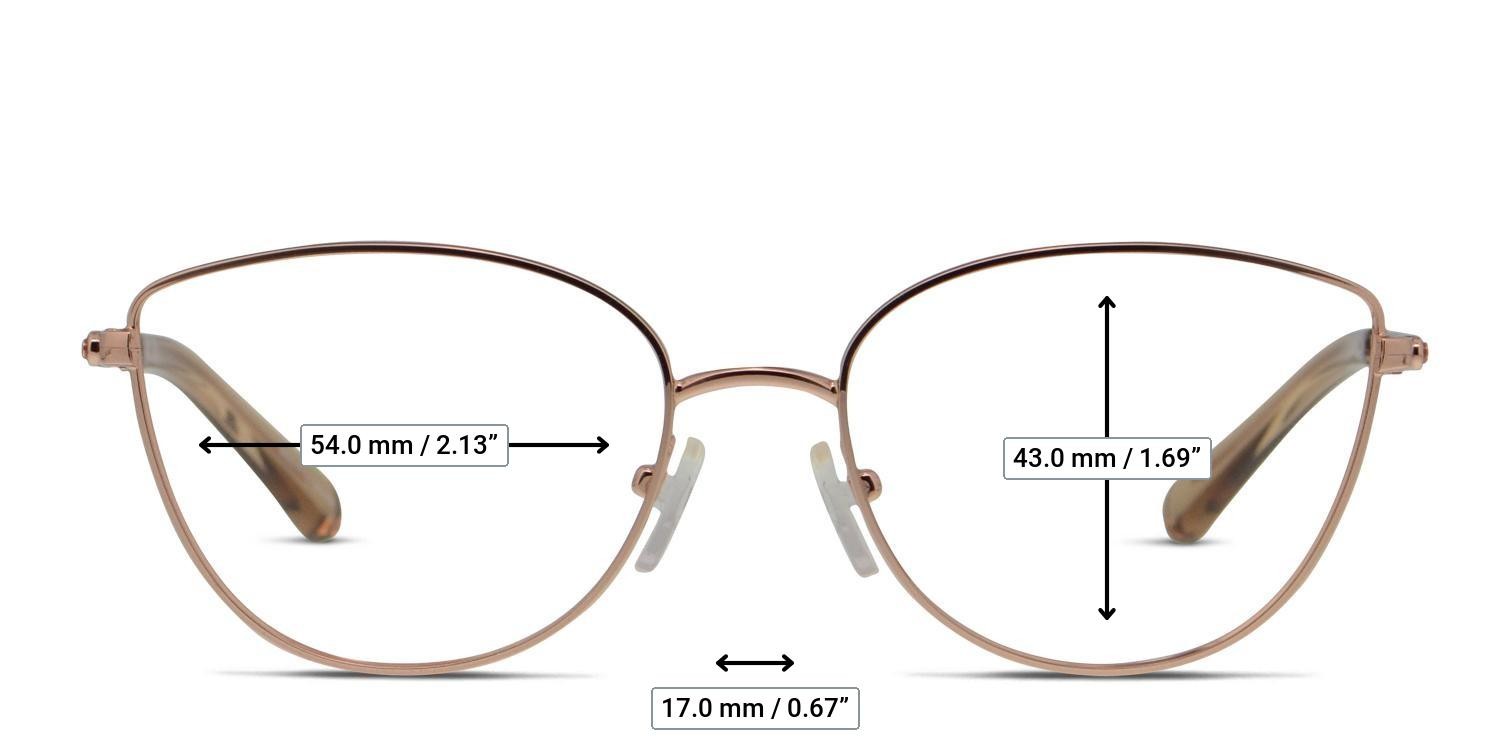 Michael Kors MK3030 Buena Vista Rose Gold glasses - Measurements