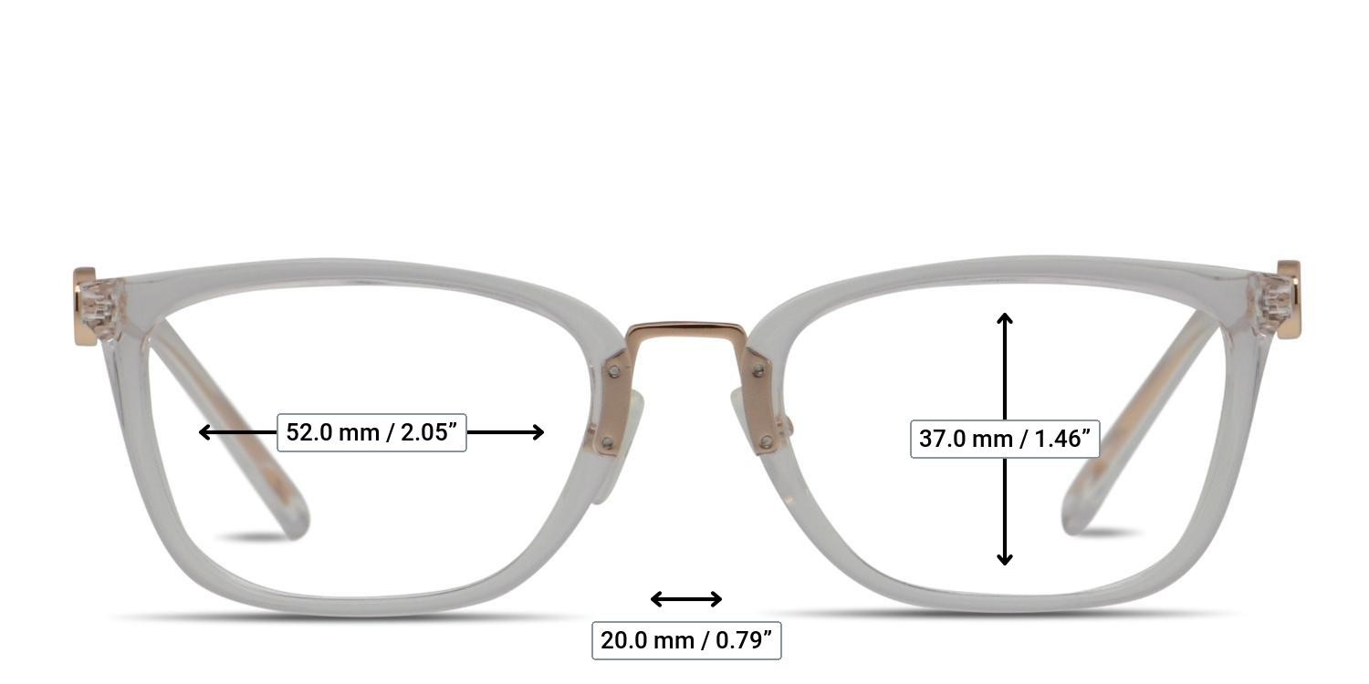 Michael Kors MK4054 Captiva Clear, Gold glasses - Measurements