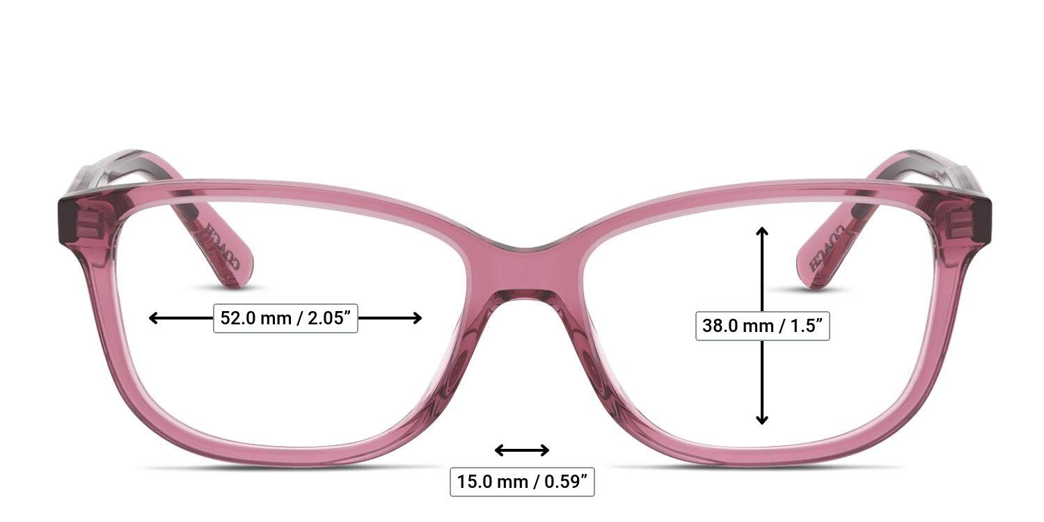 Coach HC6143 Clear Purple, Pink glasses - Measurements