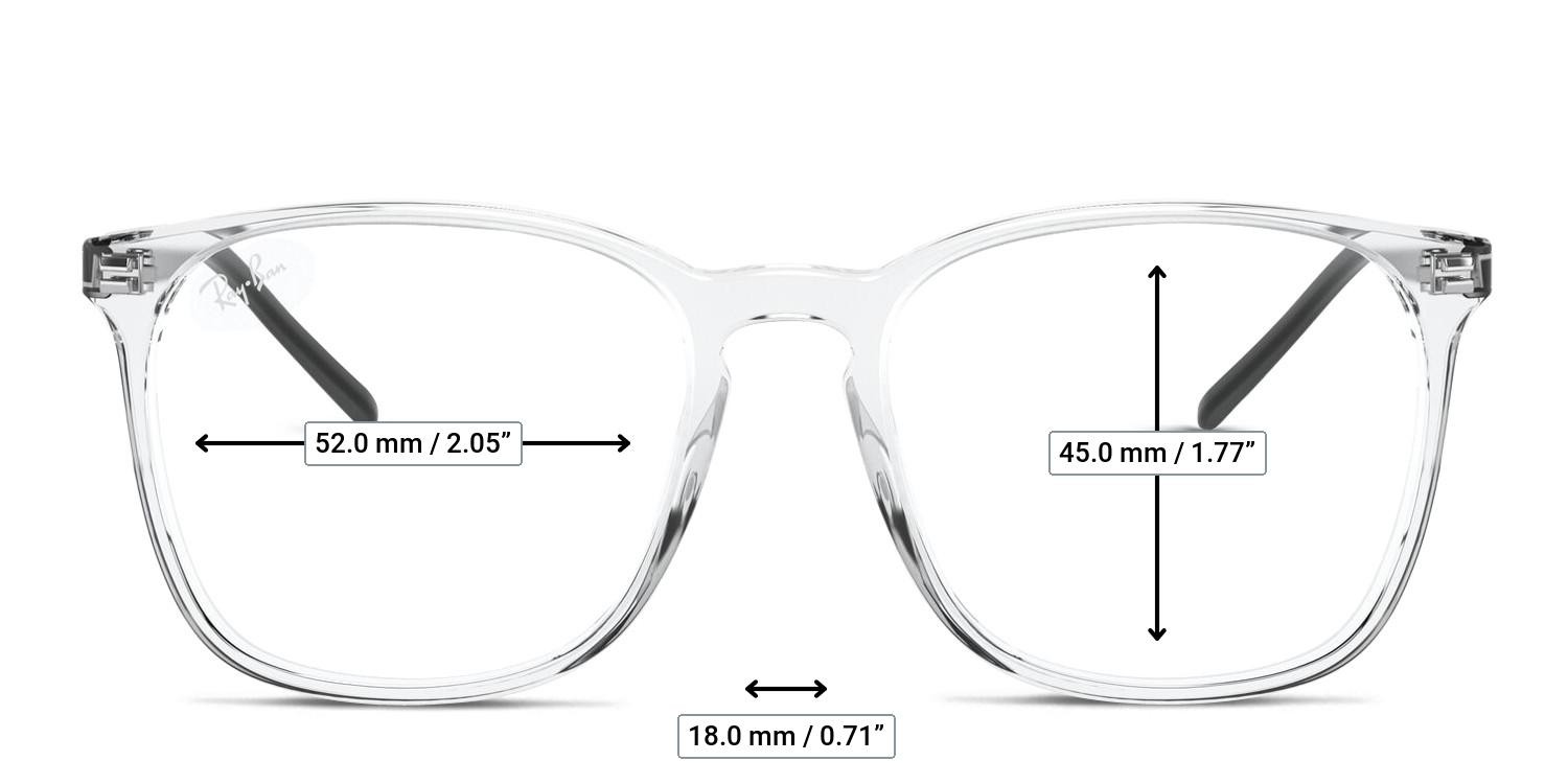 Ray-Ban RX5387 Clear, Black glasses - Measurements
