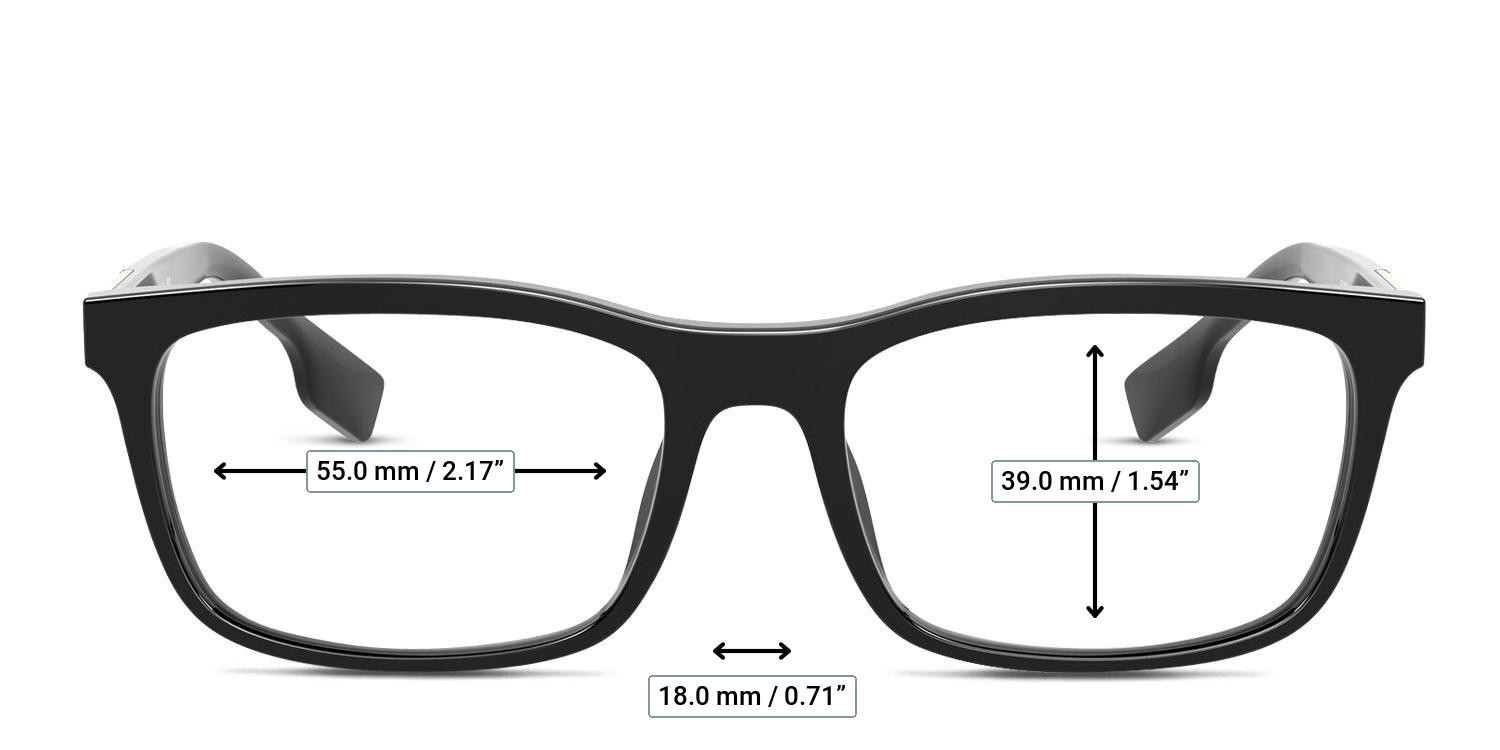 Burberry BE2334 Elm Black glasses - Measurements