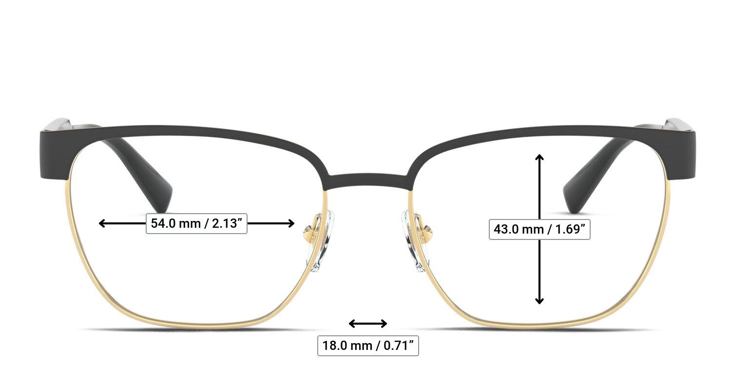 Versace VE1264 Black, Gold glasses - Measurements