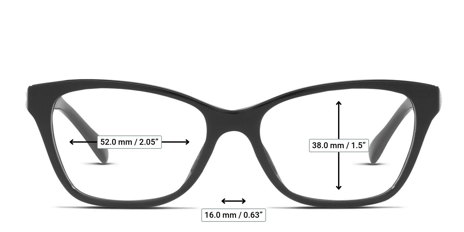 Coach HC6196U Shiny Black glasses - Measurements