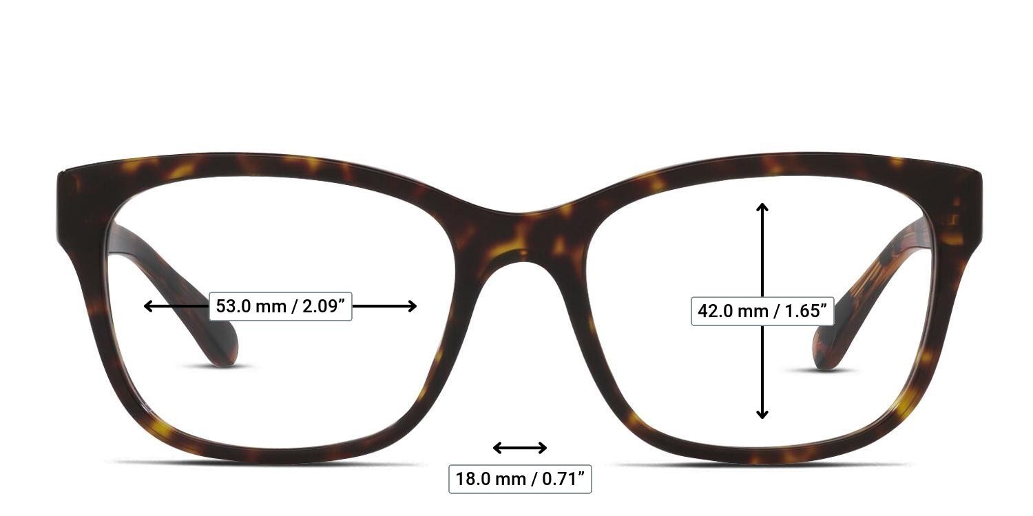 Coach HC6197U Brown, Tortoise glasses - Measurements