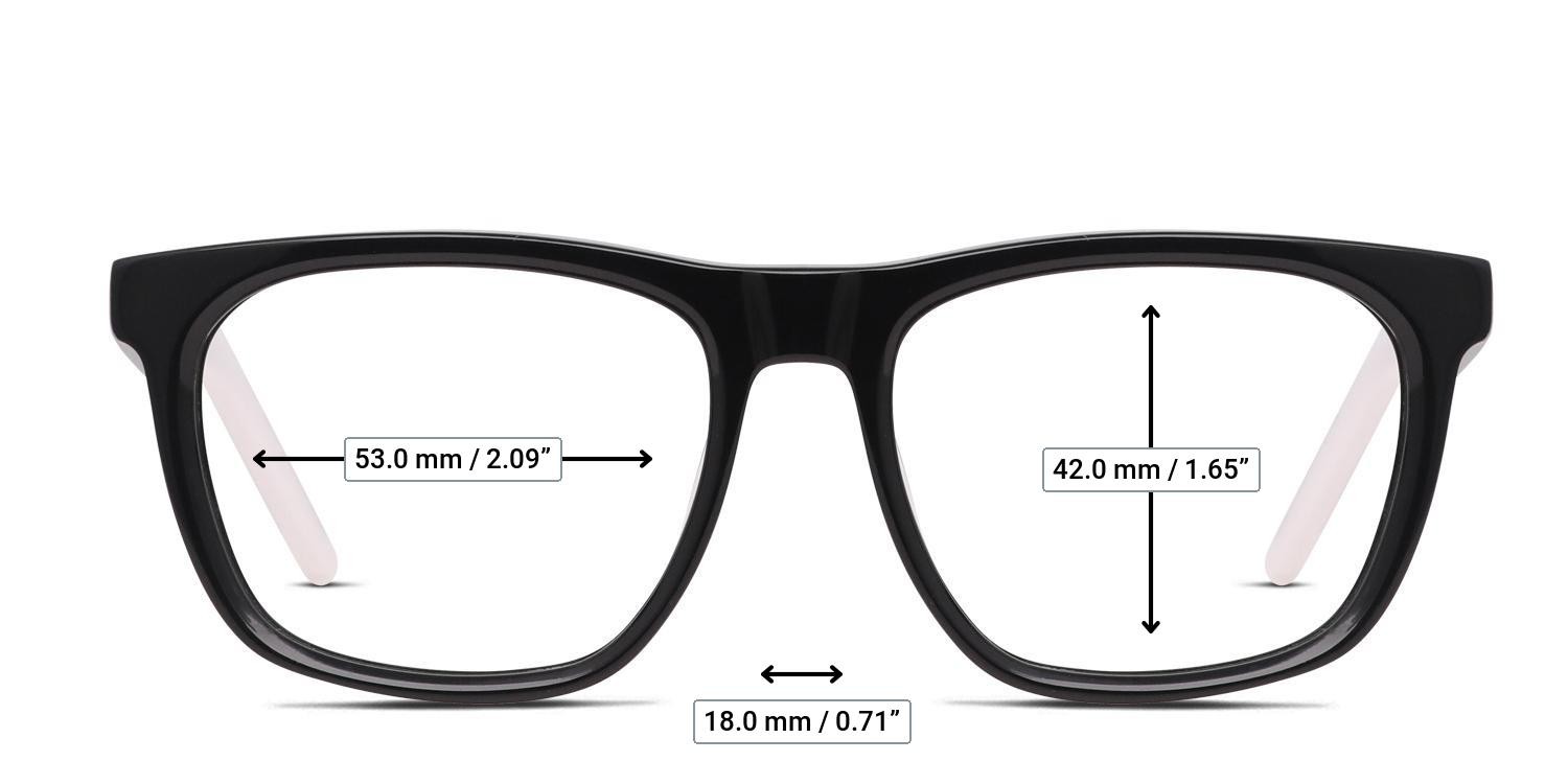 Champion x GlassesUSA.com Greenpoint Shiny Black glasses - Measurements