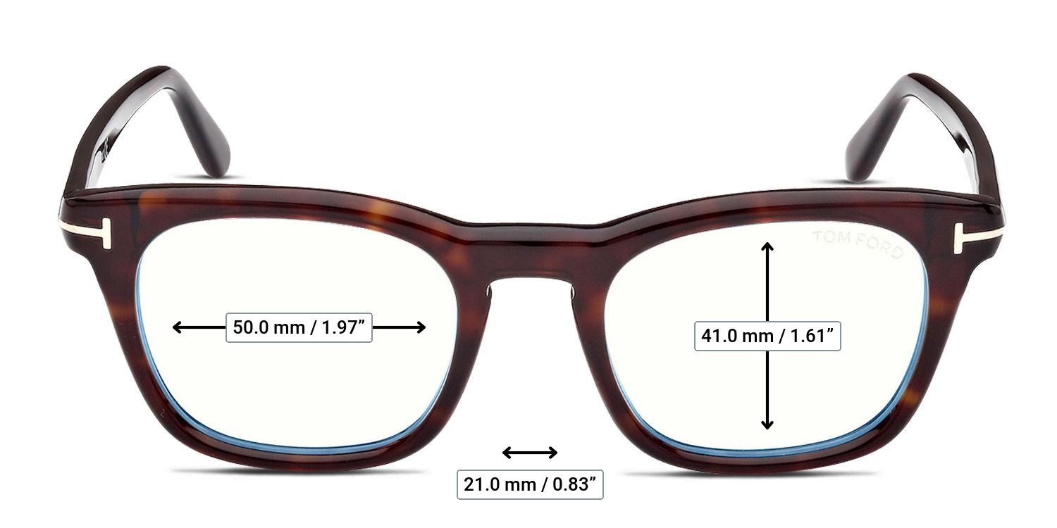 Tom Ford TF5870-B Brown, Tortoise glasses - Measurements