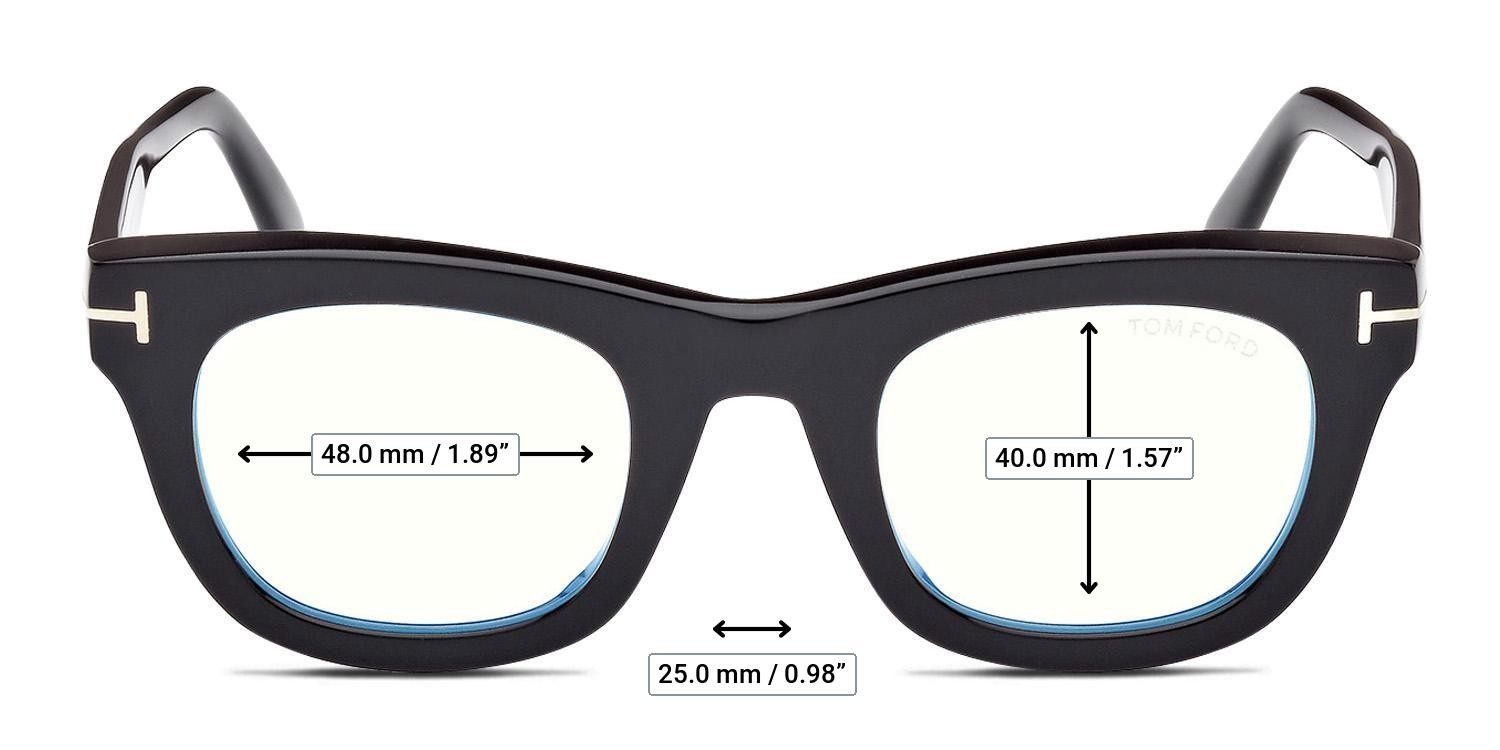 Tom Ford TF5872-B Shiny Black glasses - Measurements